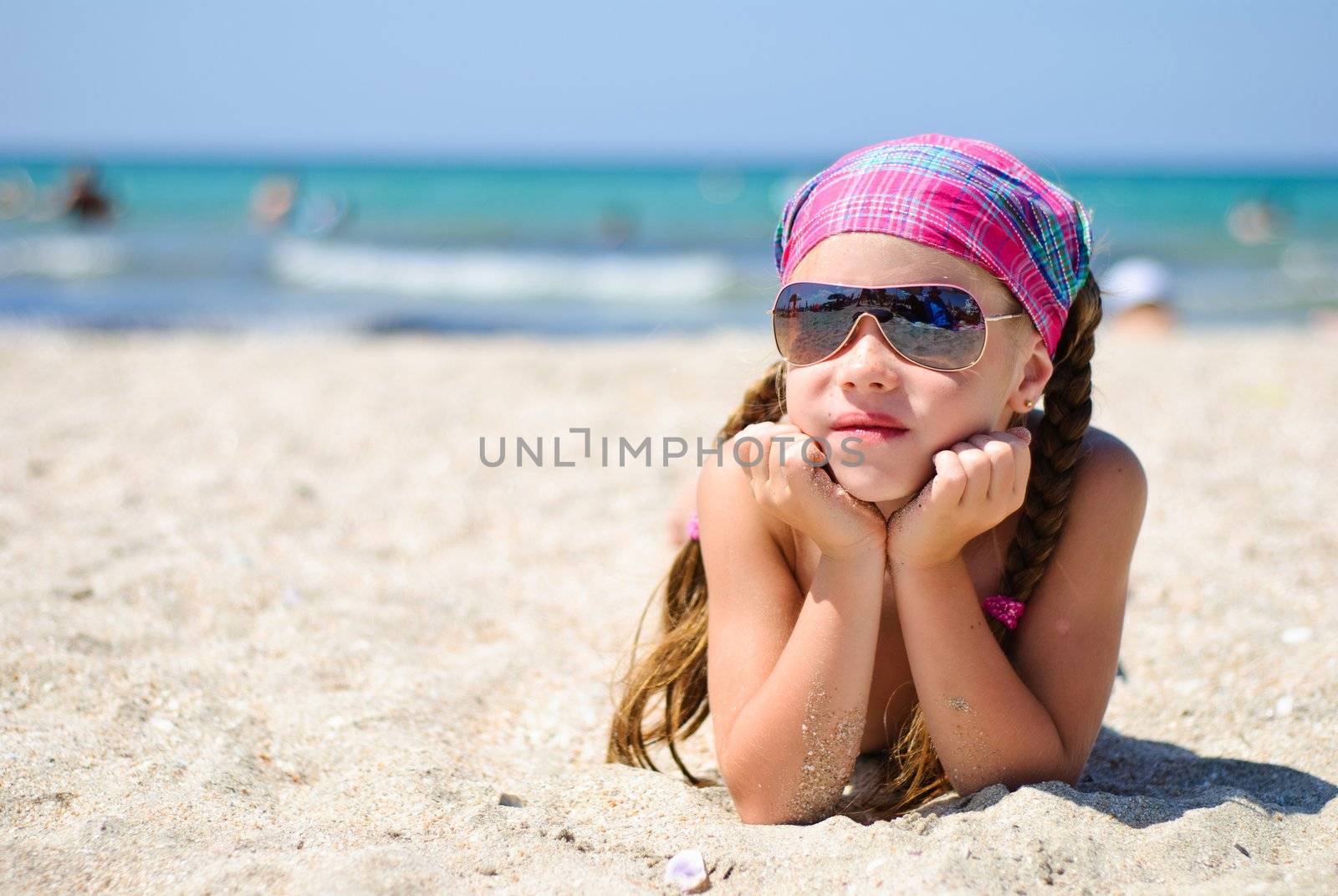 Little girl on the beach by olegator1977