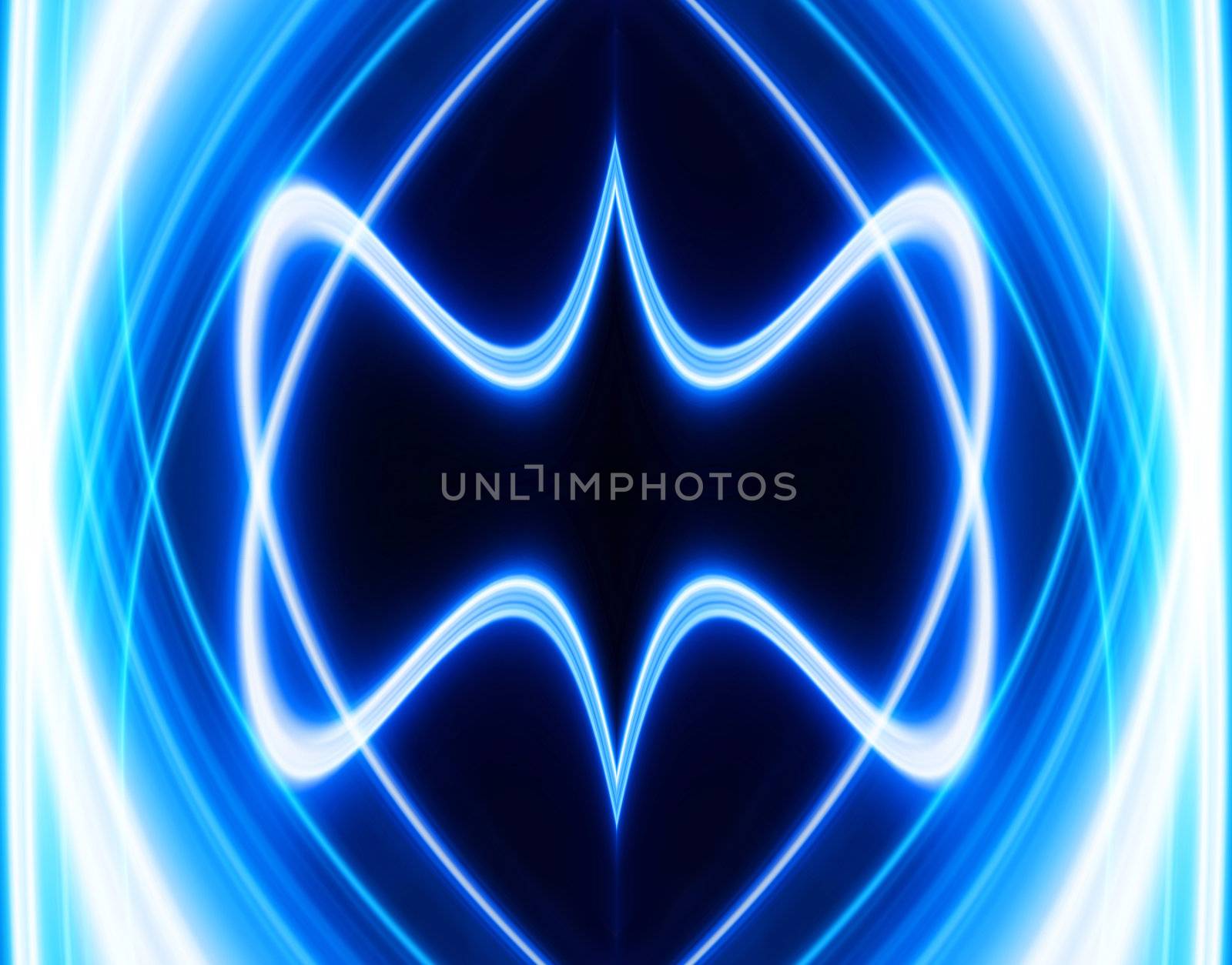 Greased light pattern on blue background personifying technological processes