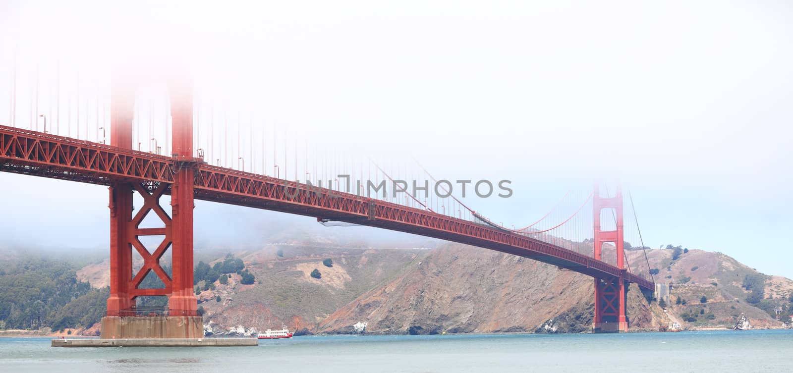 Golden Gate Bridge, San Francisco, USA on foggy day.