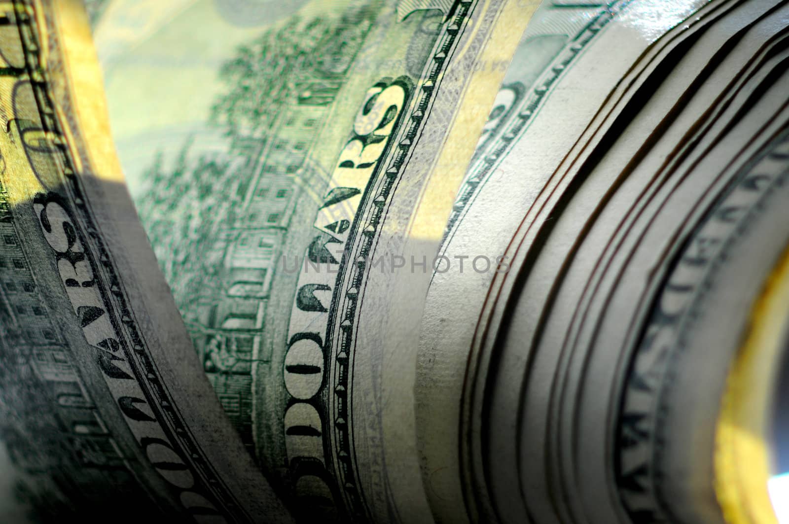 Hundred dollar bill, eye Franklin background, textures