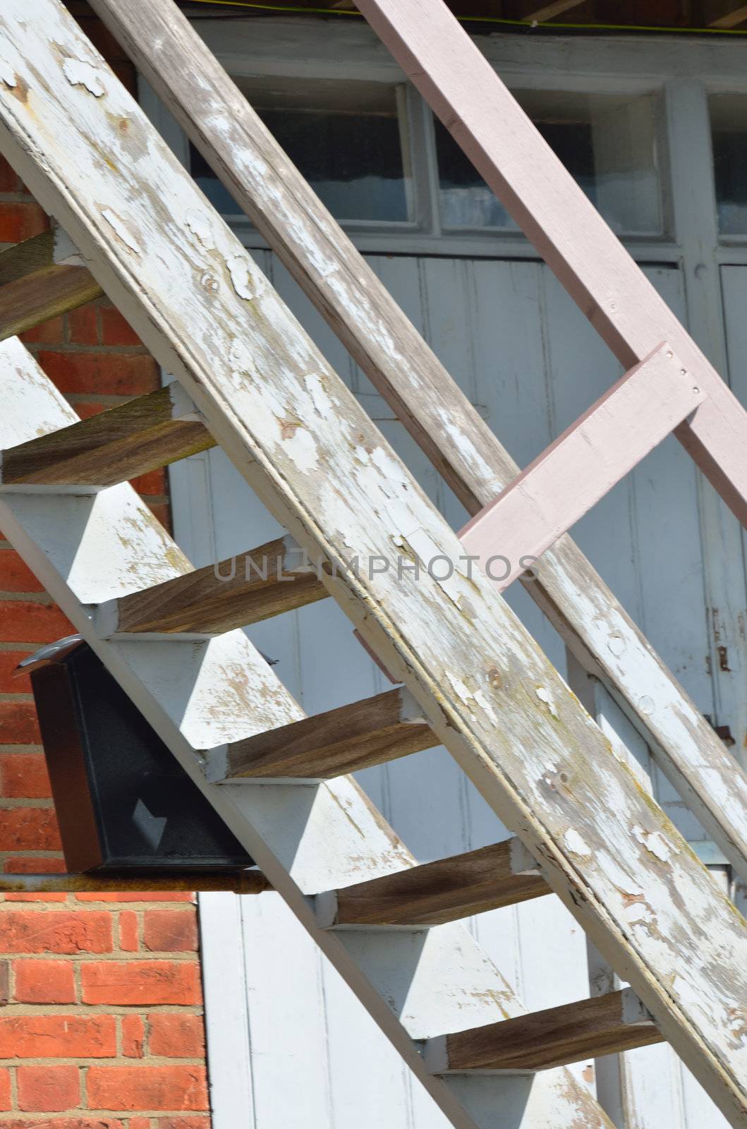 Old wooden stairway by pauws99