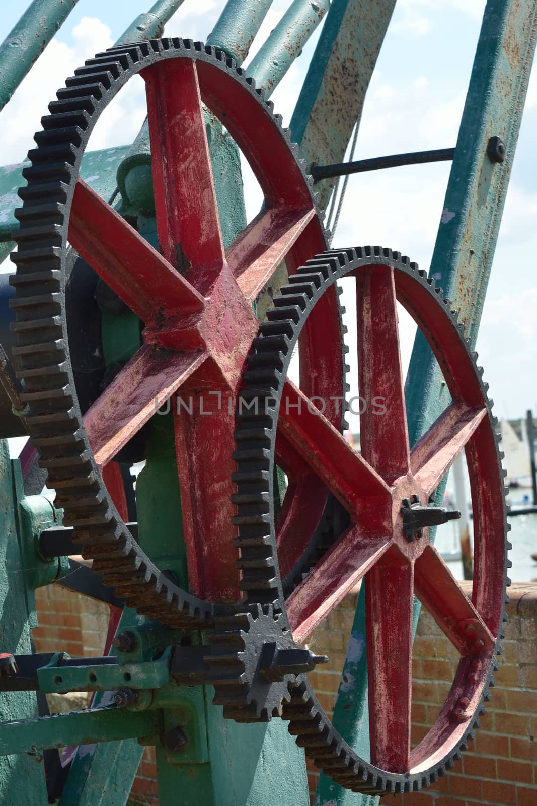 Large metal cog wheels