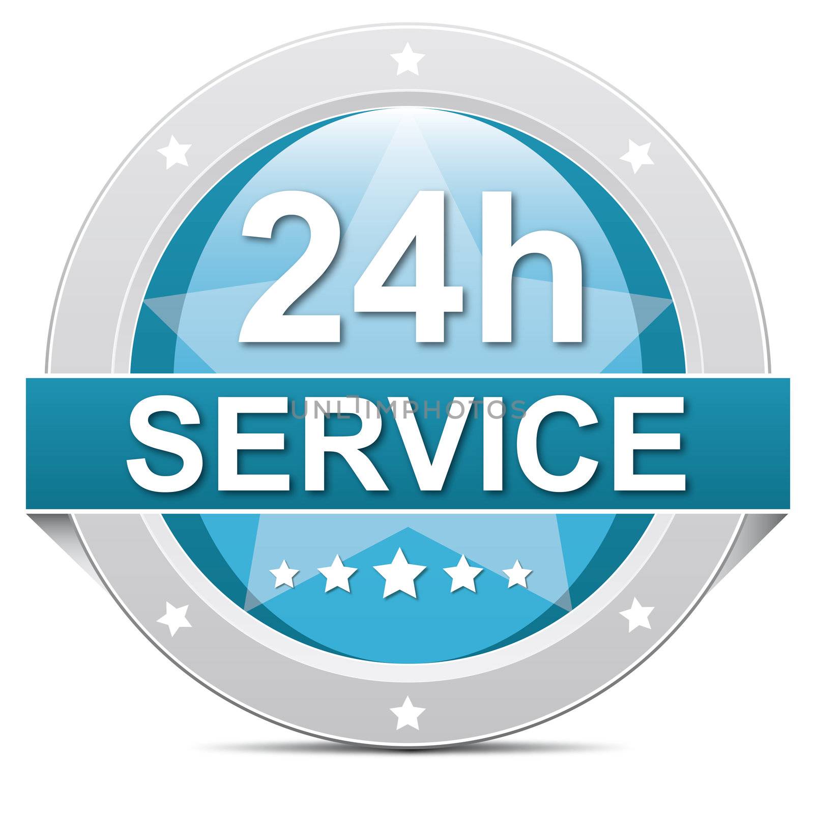 blue 24 hours 7 days service button