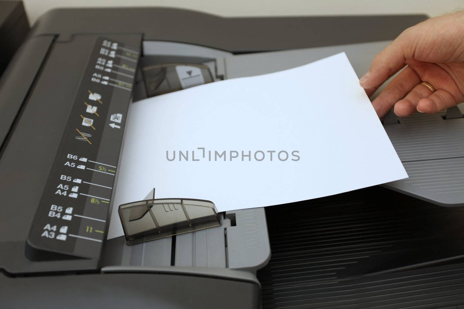 making copies on the laser copier machine 