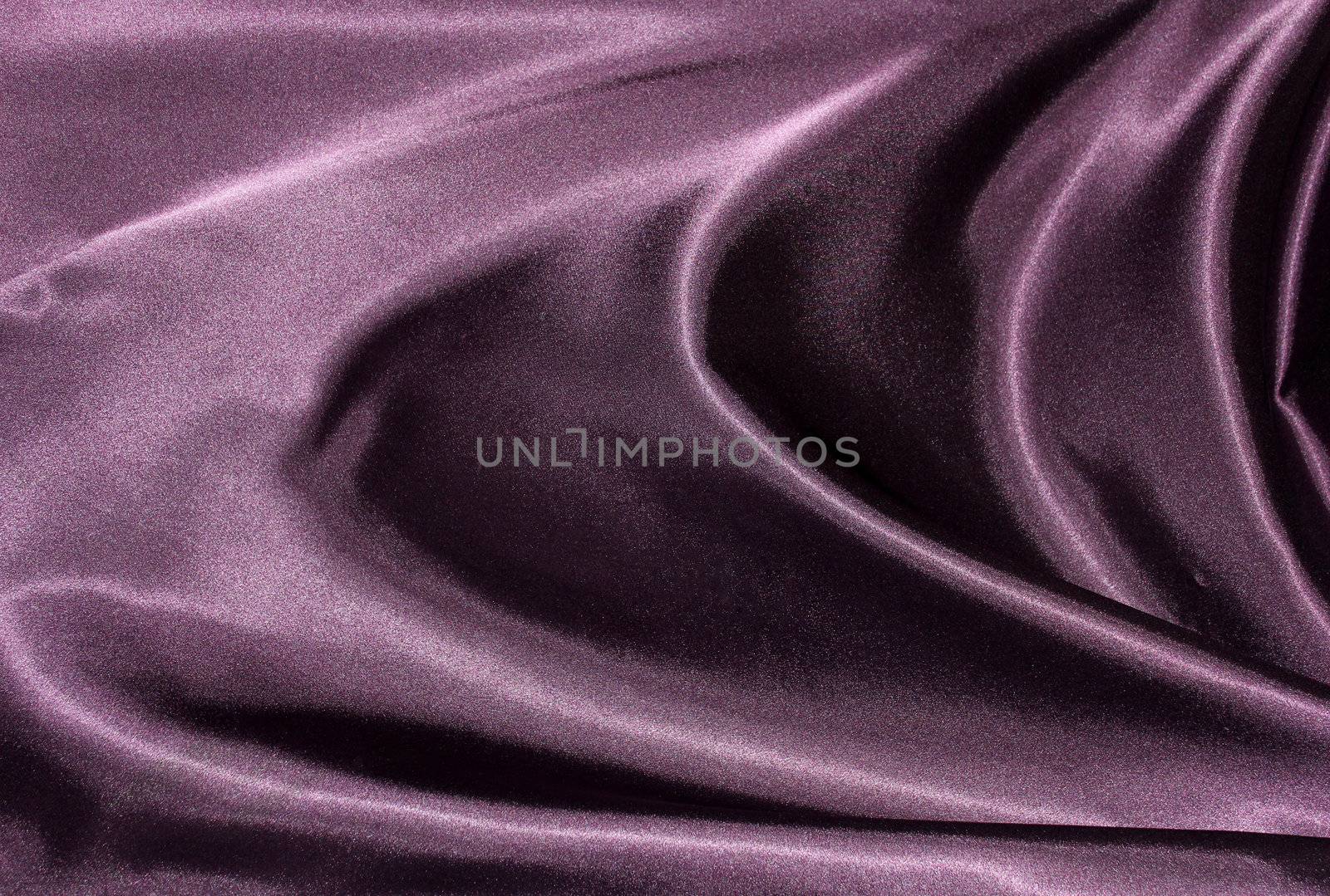 undulating folds of the dress of dark purple silk