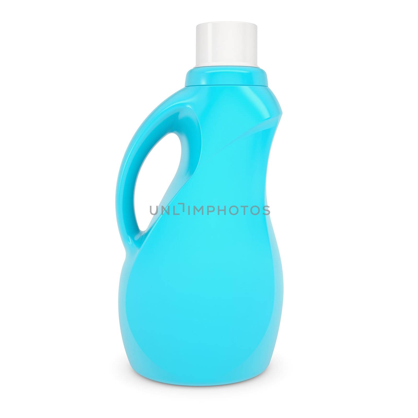 Plastic bottle of household chemicals. Isolated render on a white background