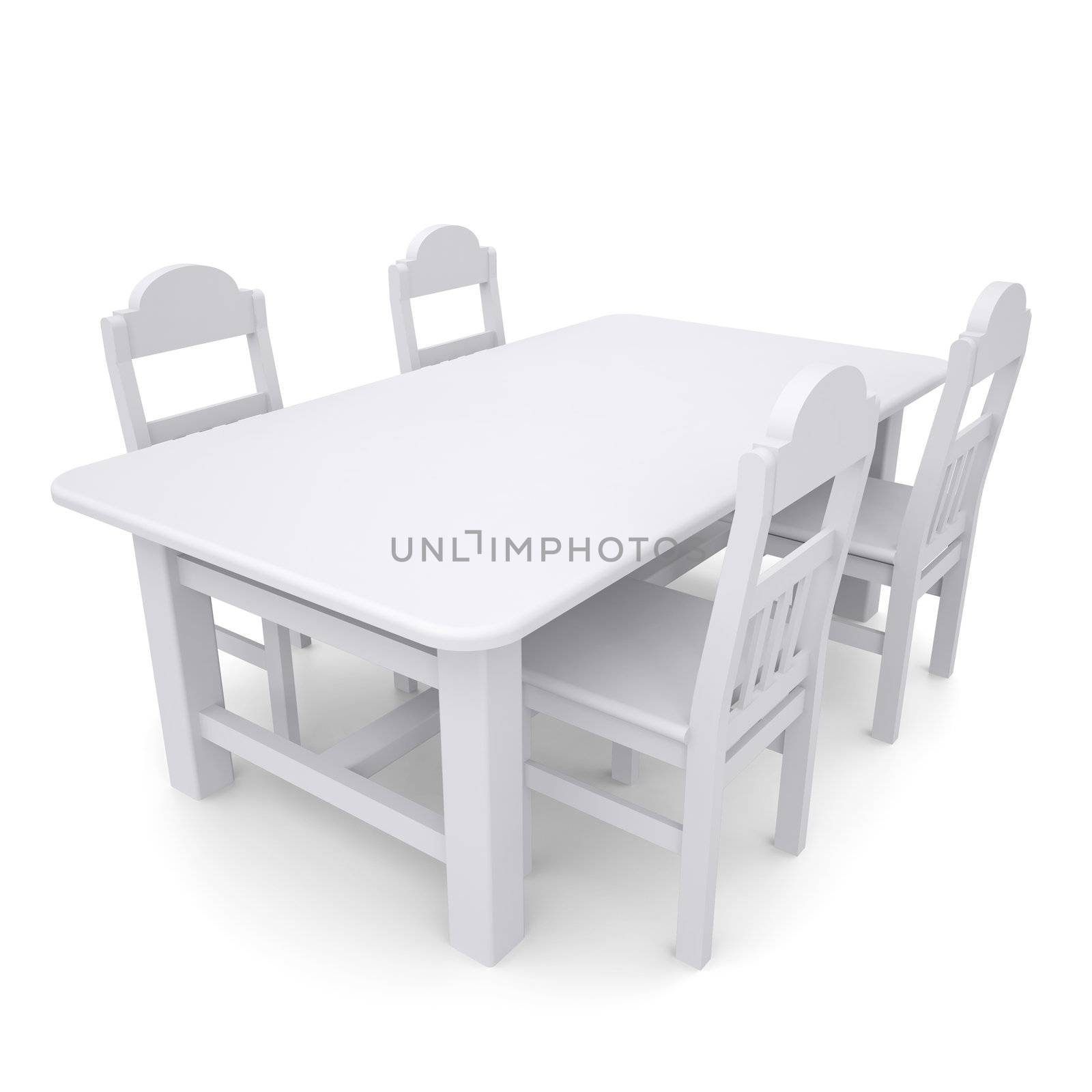 White table and chairs by cherezoff