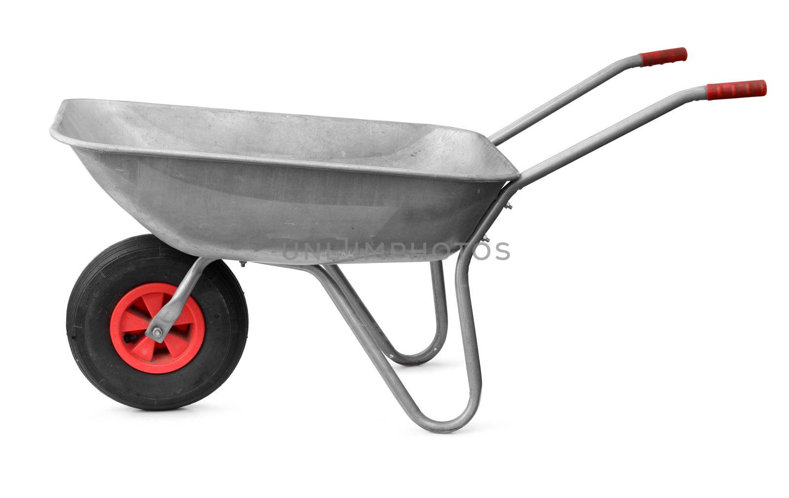 Wheelbarrow isolated on white by anterovium