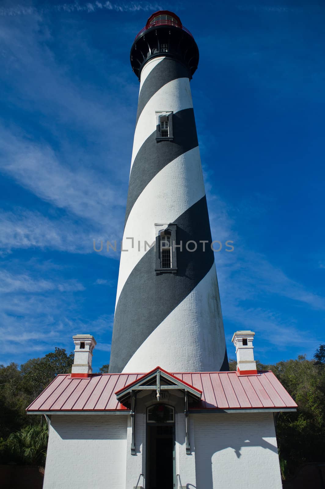 black and white lighthouse in Saint Augustine Florida