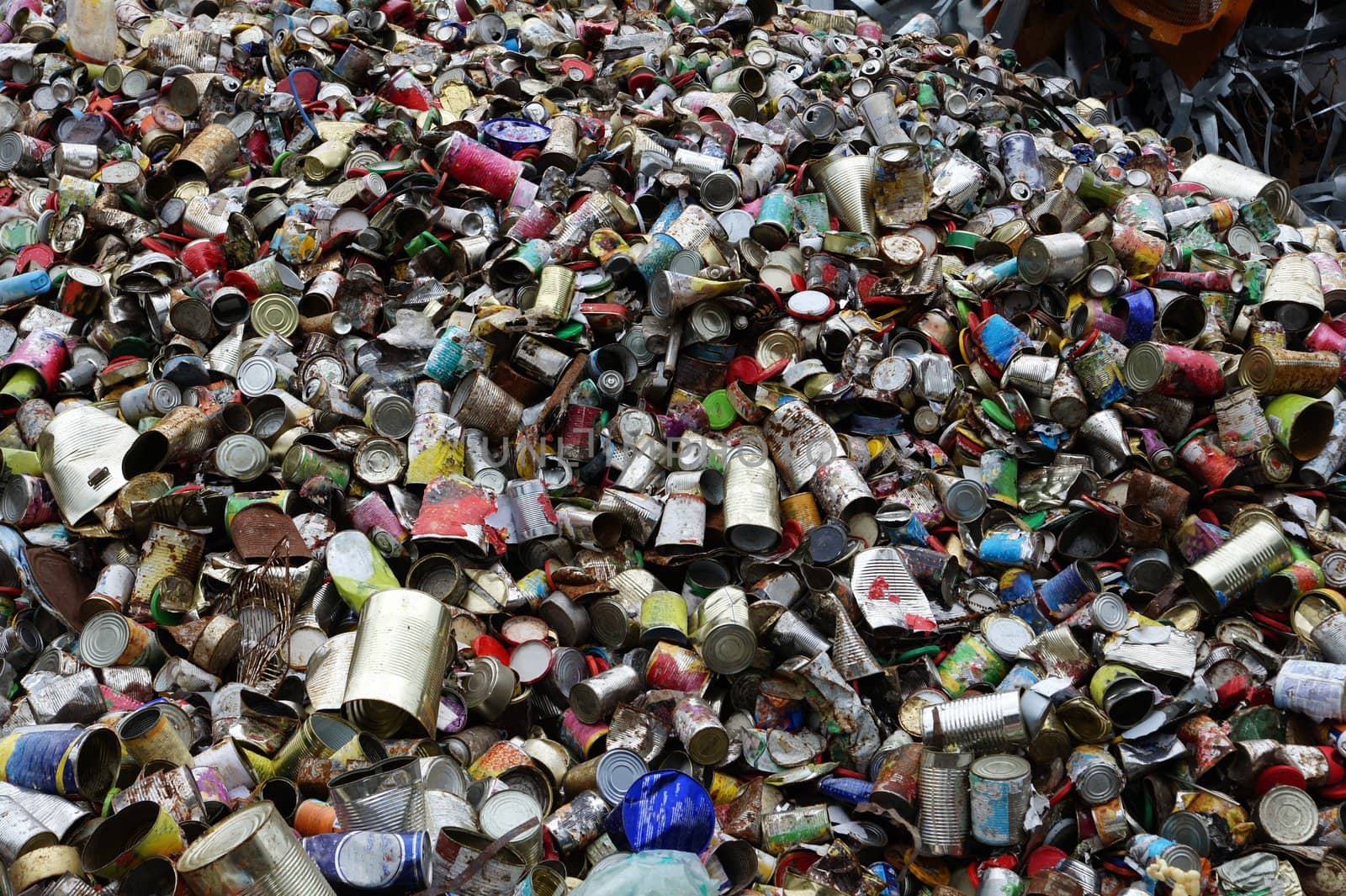 Greater heap of the old used cans