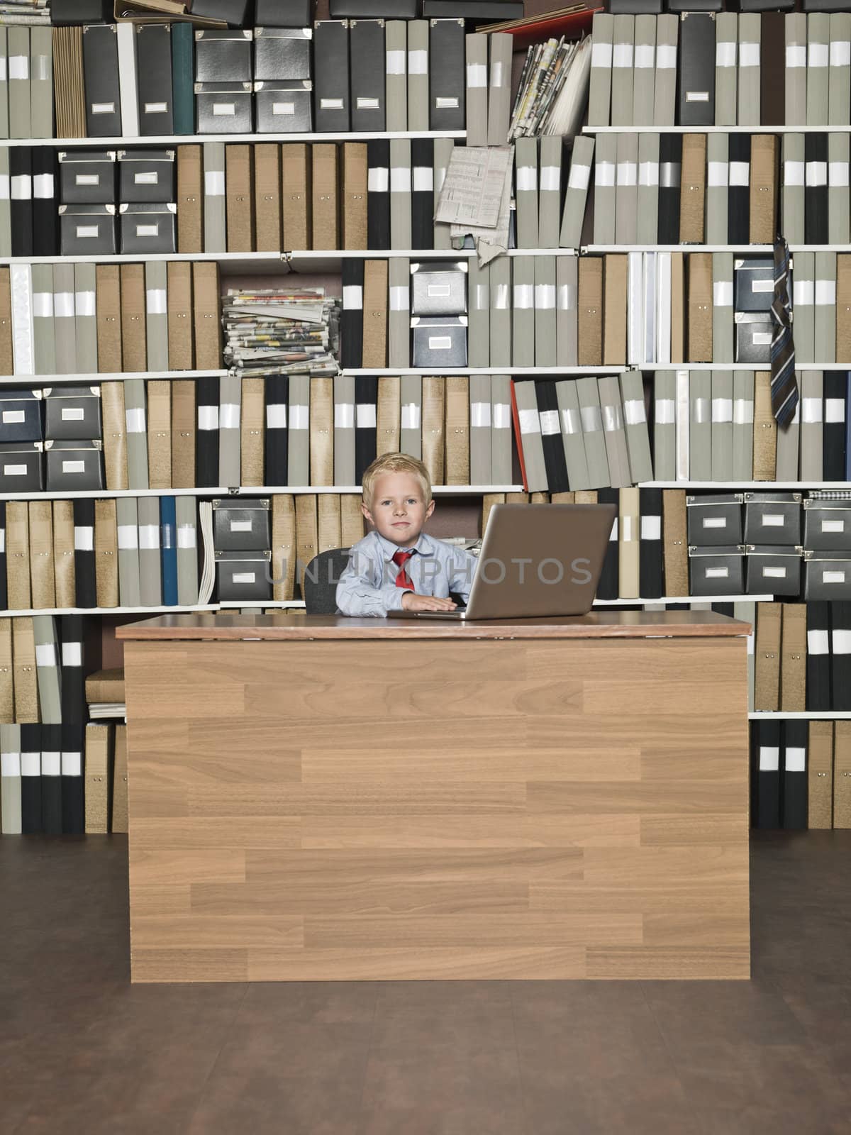 Young Businessman with computer at the office