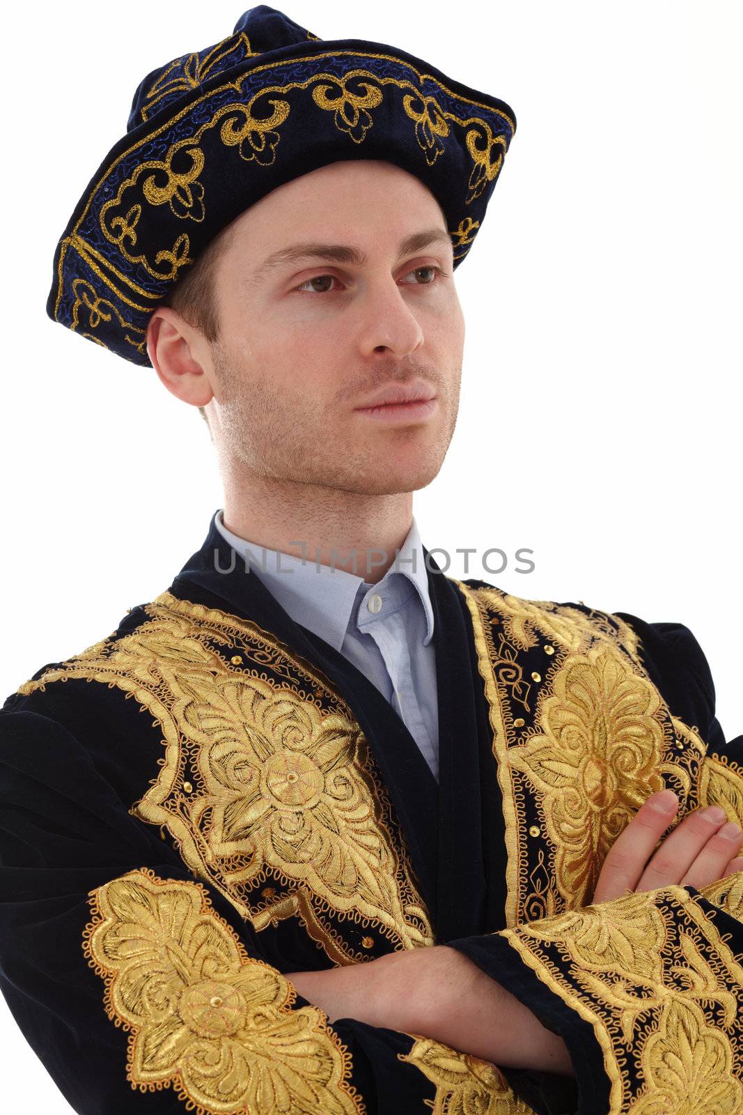 Young handsome man in typical Kazak dress by shamtor