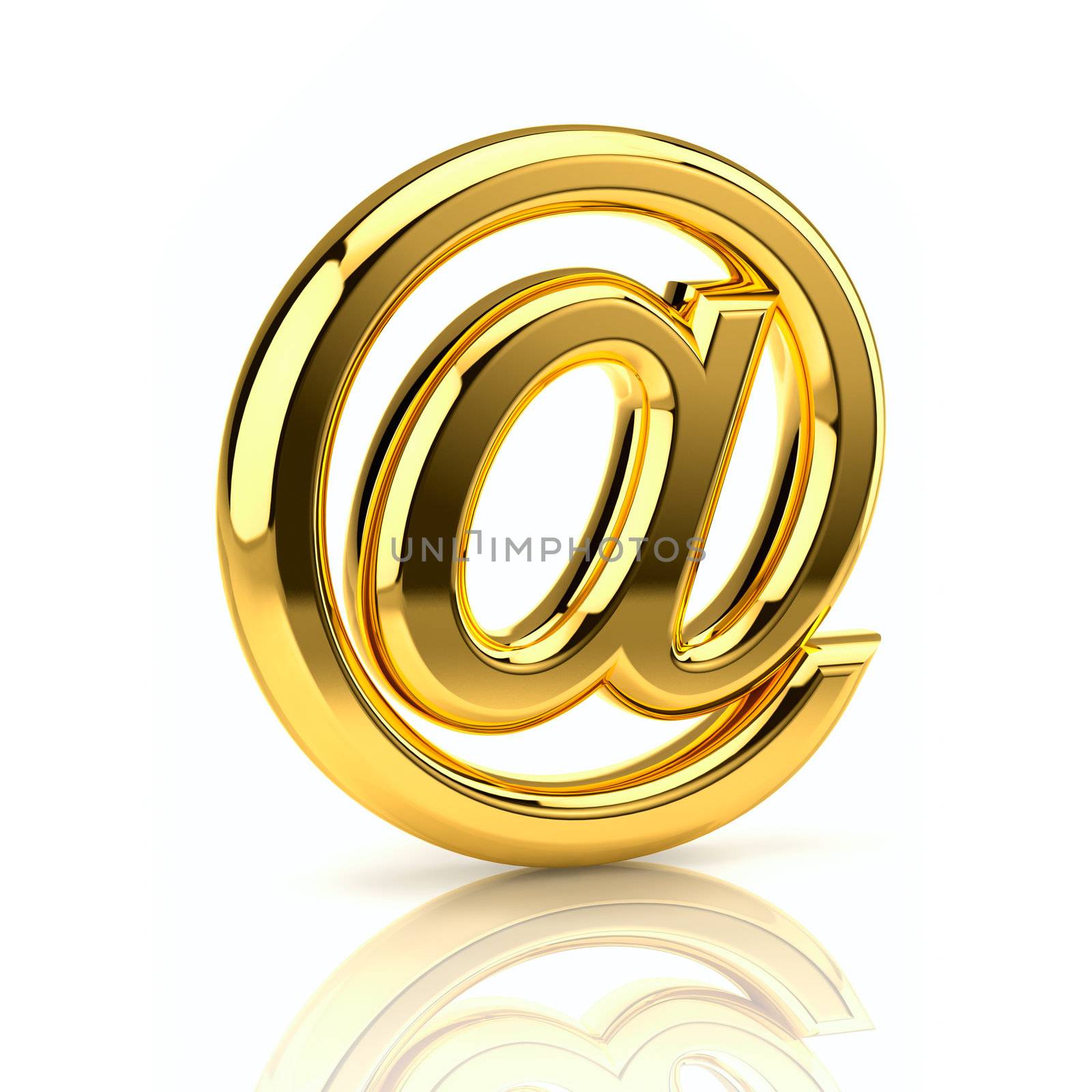 Golden email sign. Isolated on white by Antartis