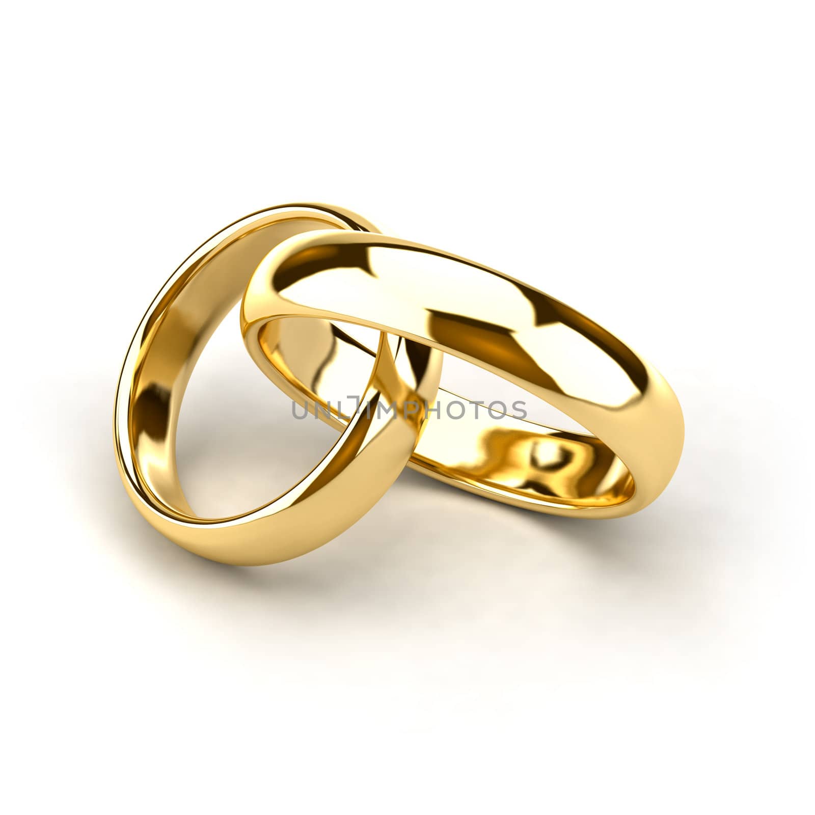 Two wedding rings, like links in the chain are interconnected