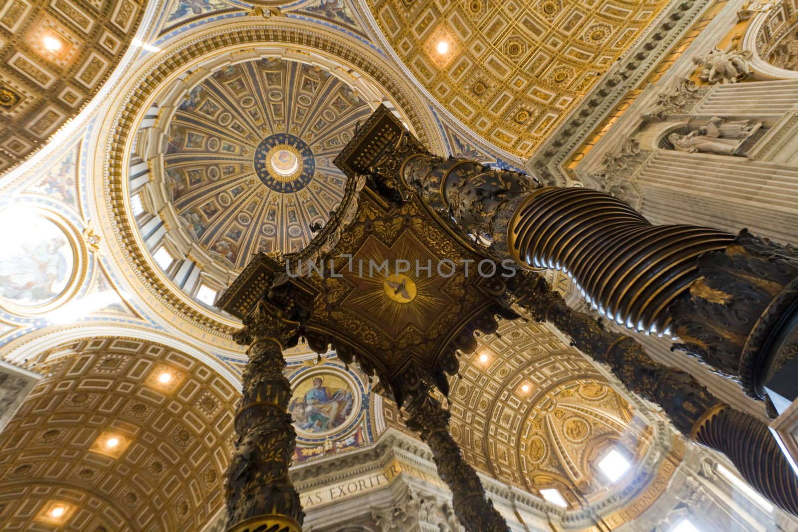 Saint Peter's basilica interior in Vatican. Rome, Italy