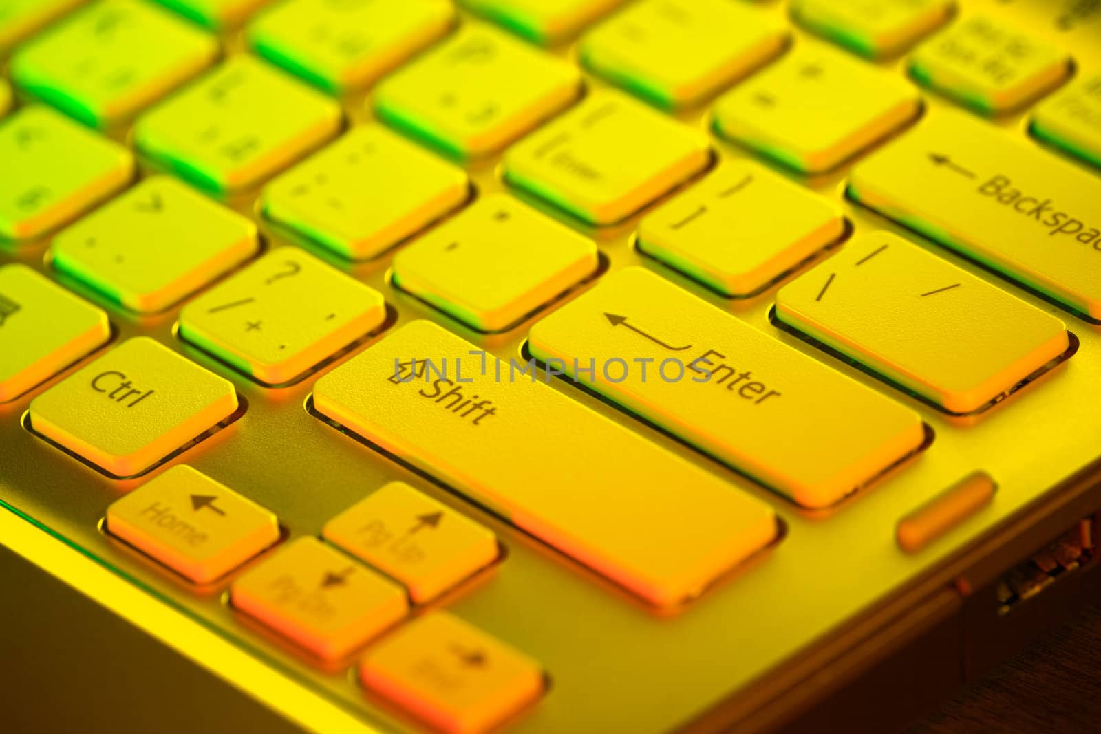 Keyboard of an open notebook. Closeup by Antartis