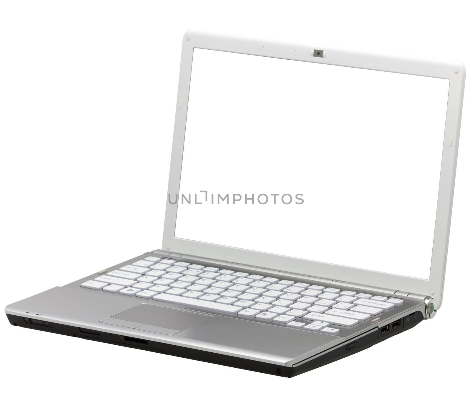 Laptop isolated with clipping path over white background 