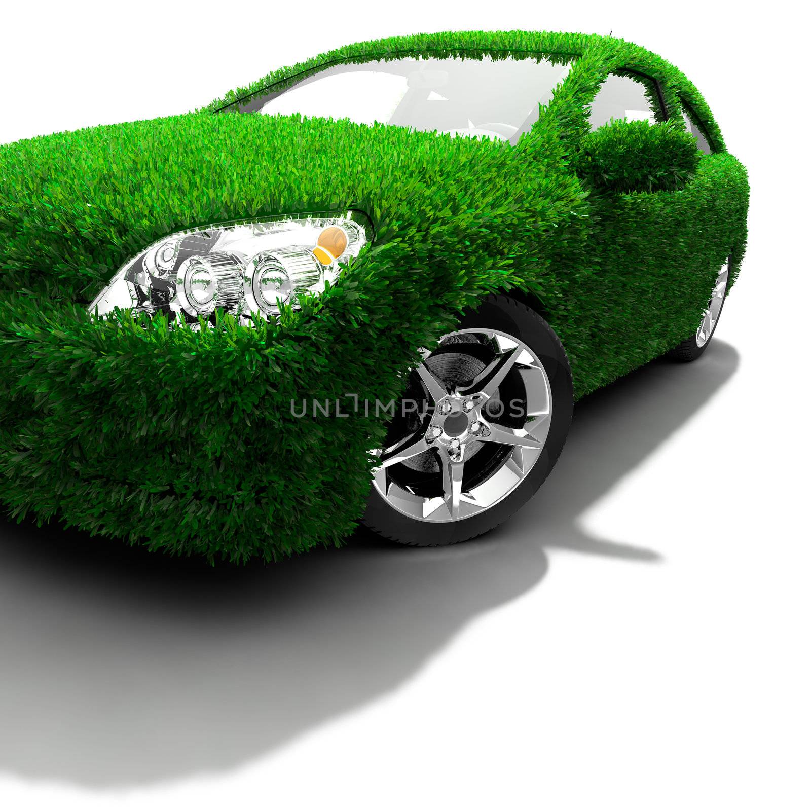 The metaphor of the green eco-friendly car by Antartis