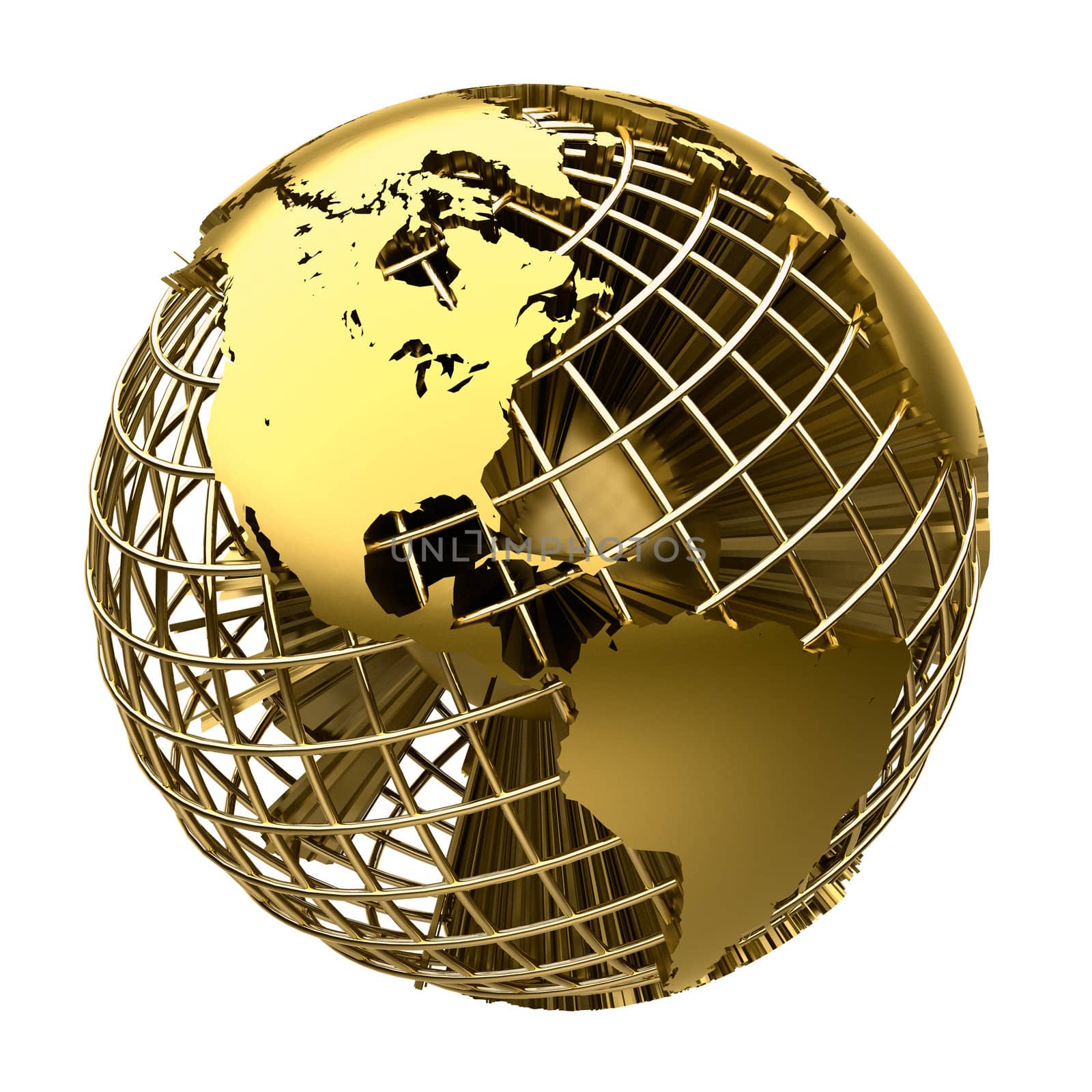 Stylized golden model of the Earth by Antartis