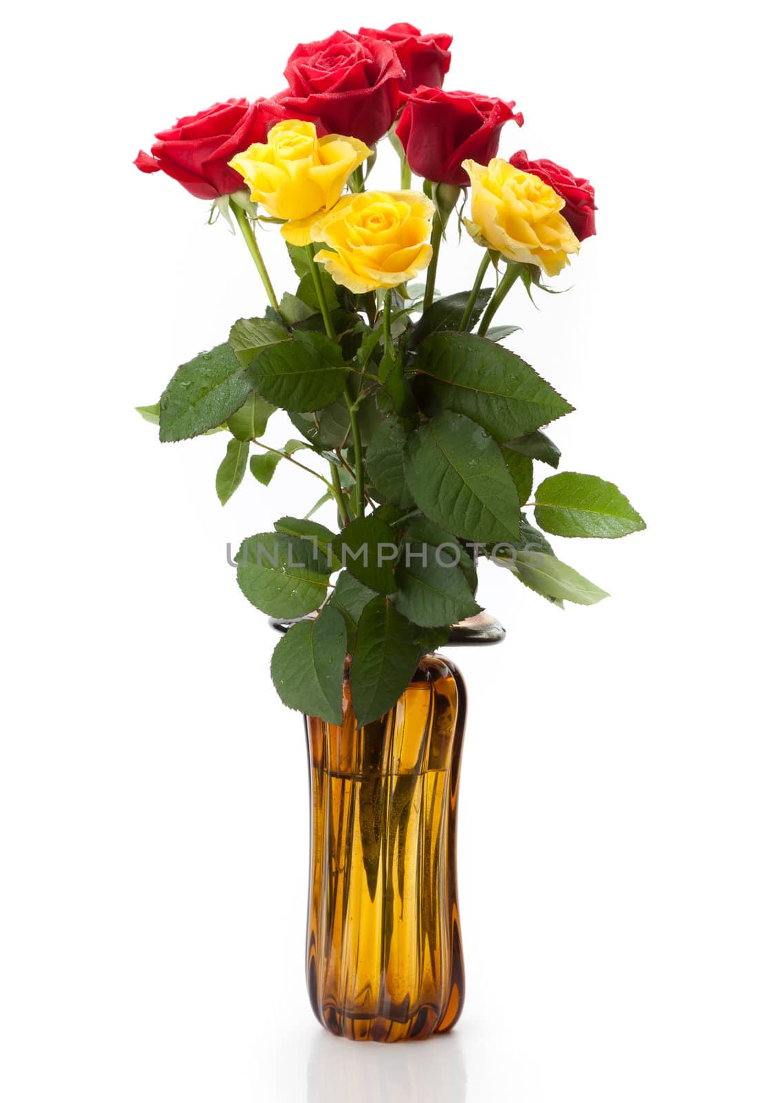 A bouquet of red and yellow roses by Antartis