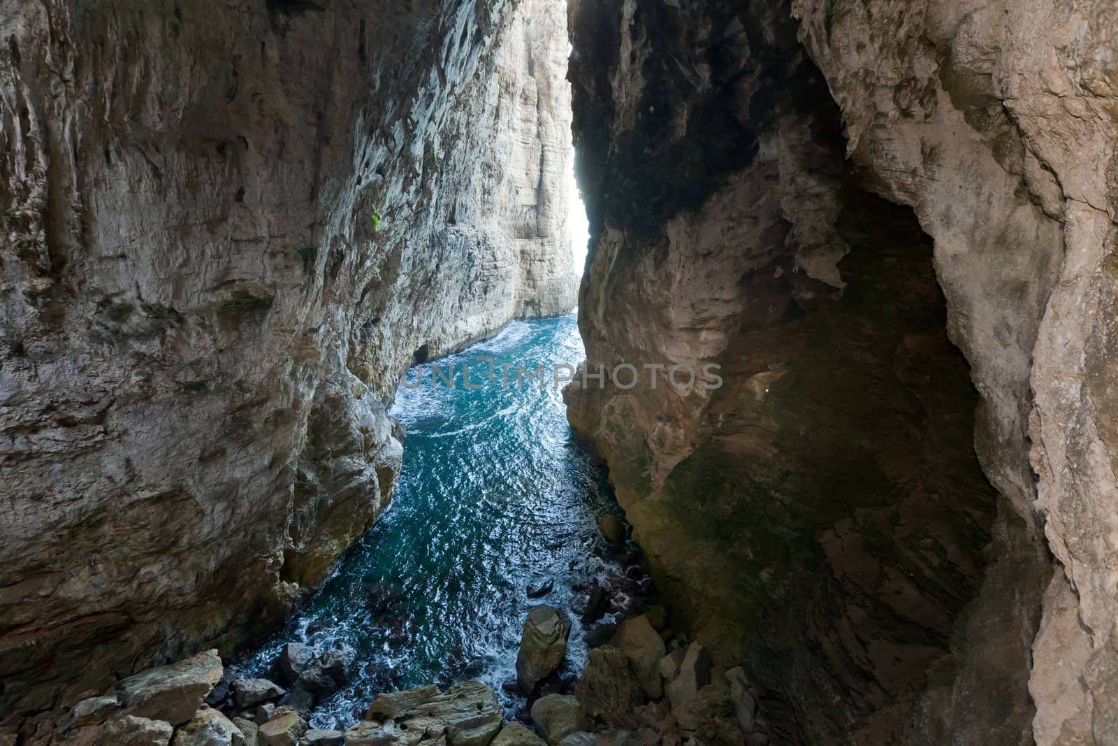 Ancient huge sea cave in the Italian city of Gaeta by Antartis