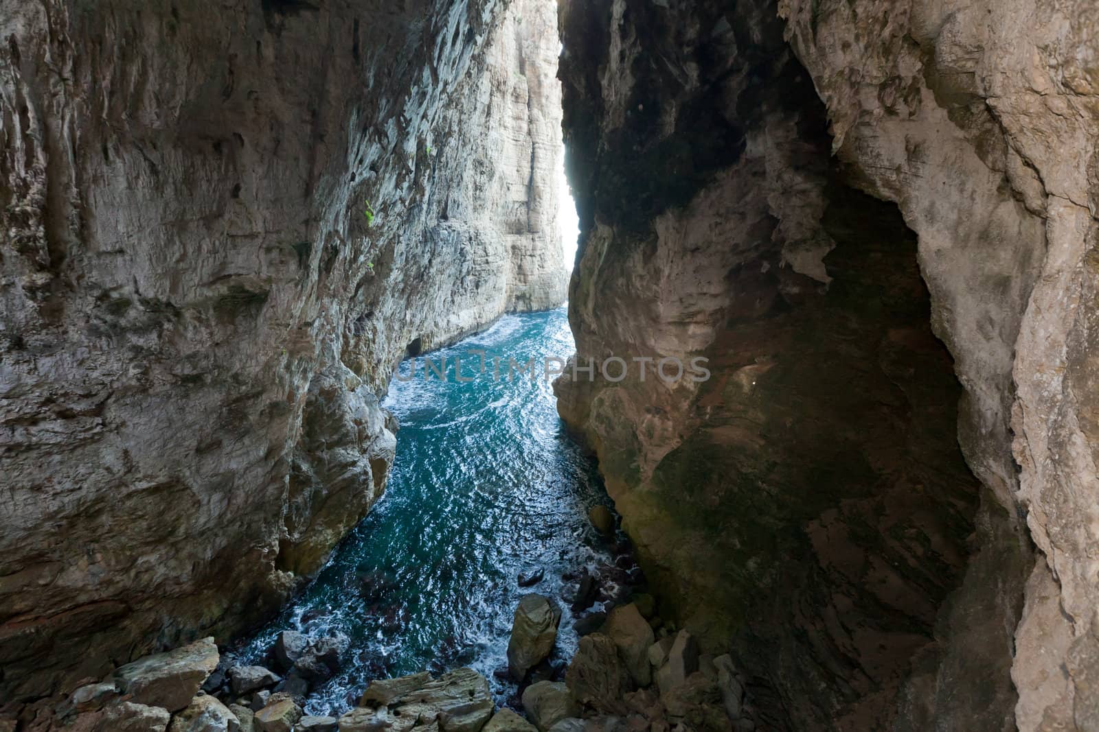 Ancient huge sea cave in the Italian city of Gaeta, which previously were hidden pirates