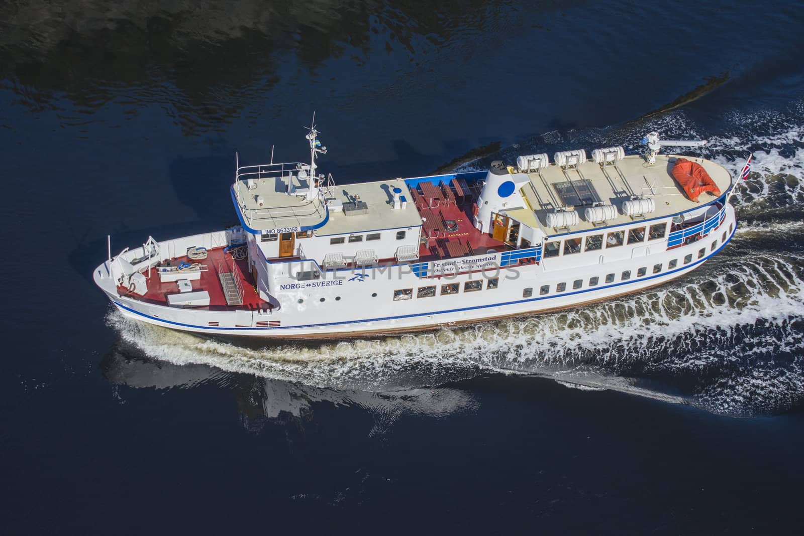 Sagasund on the way from Halden to Fredrikstad, Norway to start a new season with tourists. The ship is a vintage passenger ship from 1964 and transports passengers from Fredrikstad, Norway to Strømstad in Sweden. The images are shot one day in March 2013 when the ship sails through the Iddefjord