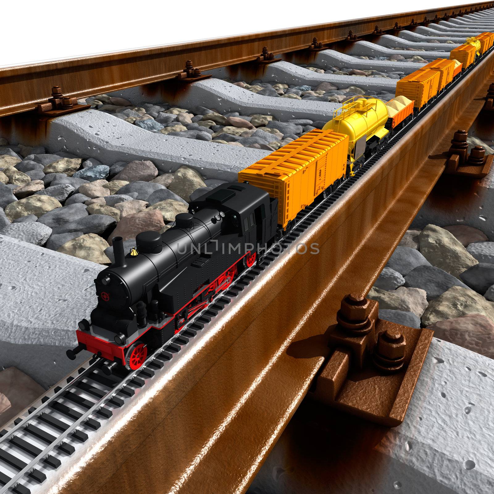 A miniature model of the train rides on big tracks by Antartis