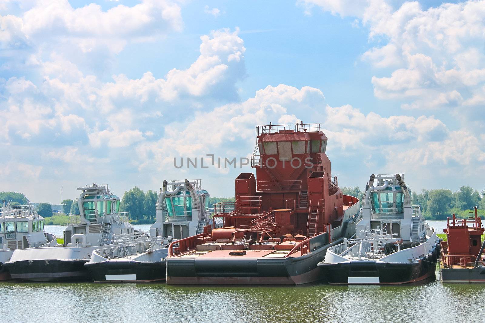 New tugboats at a Dutch shipyard. Netherlands