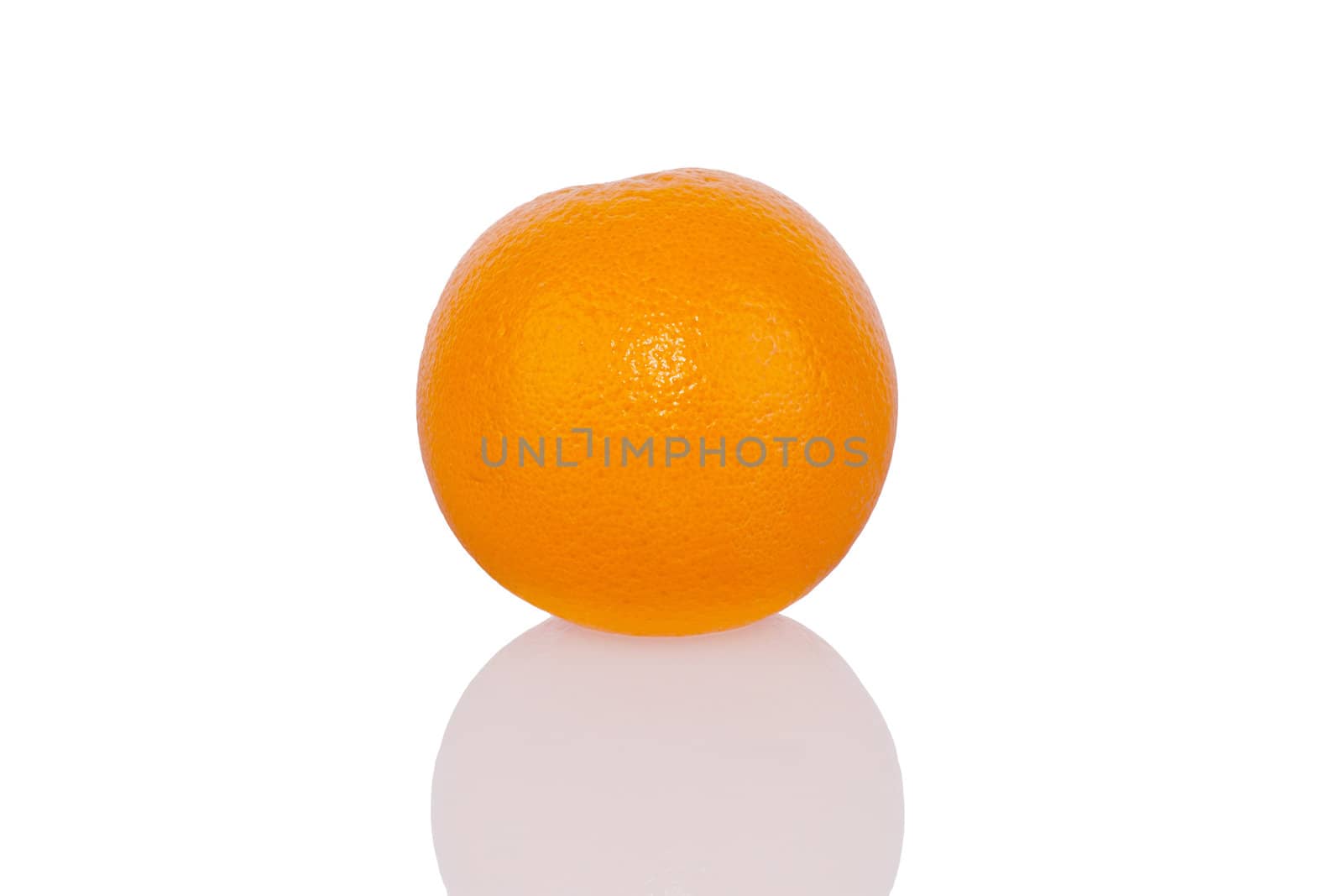 Ripe fresh orange isolated on white background
