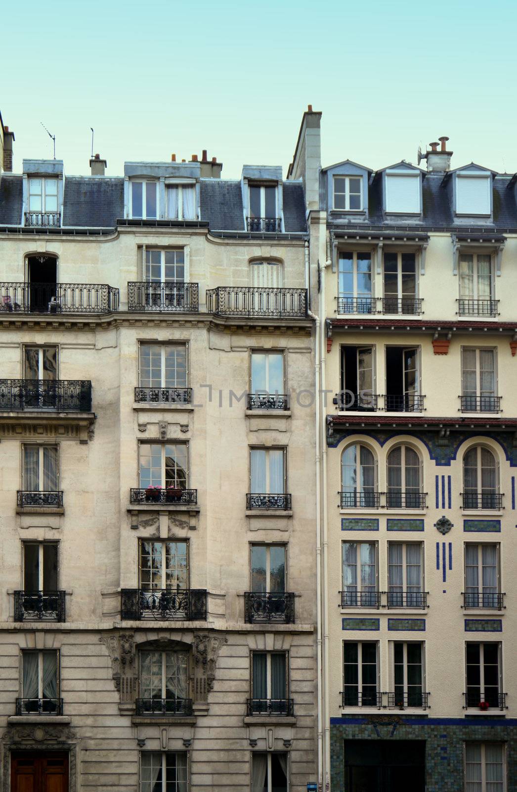 typical apartment building in paris