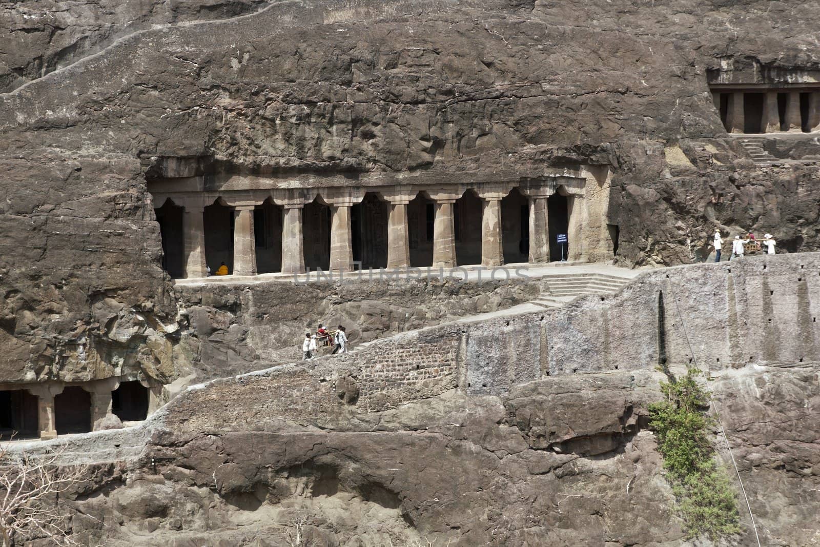Ancient Buddhist Rock temples at Ajanta
