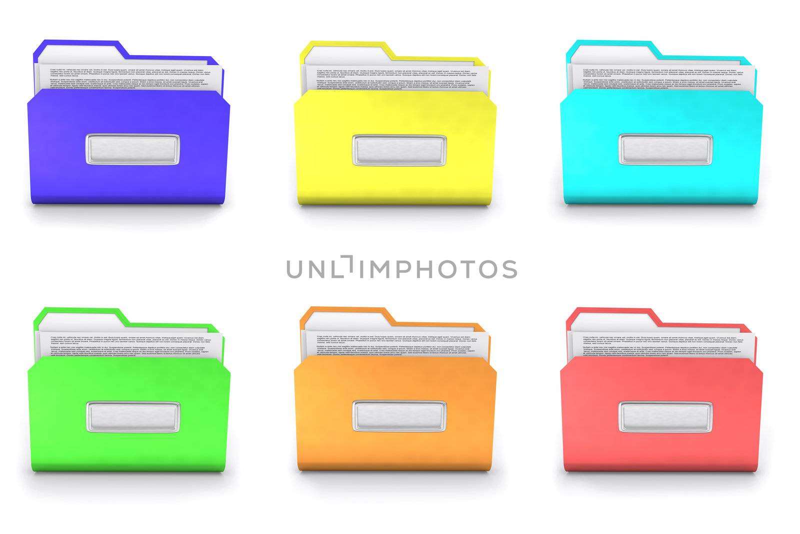Folders collection isolated on the white background