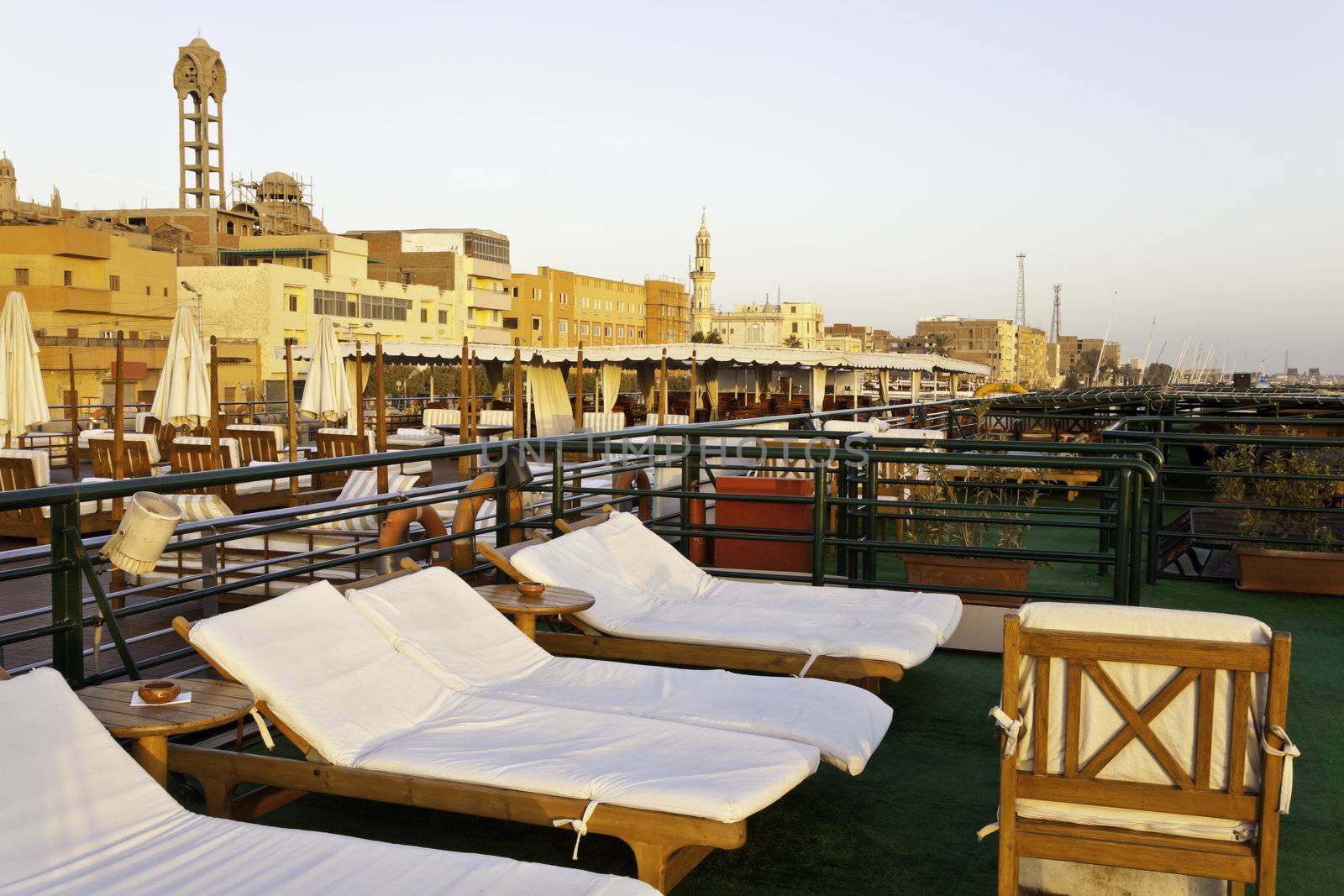 upper deck of a cruise ship in egypt