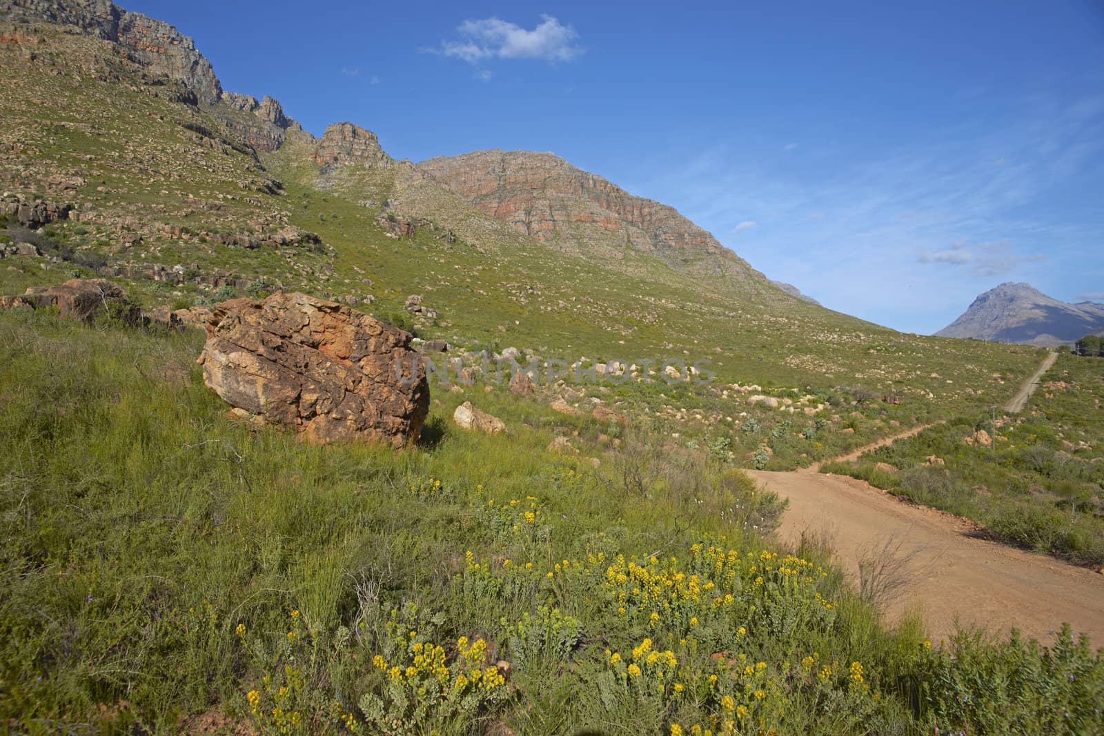 Gravel road through the remote Cederberg region of the Western Cape in South Africa