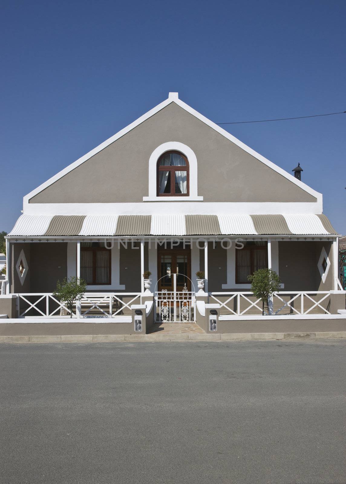 Historic building now the Lord Carnarvon Guest House in the remote village of Carnarvon in the Karoo, South Africa.