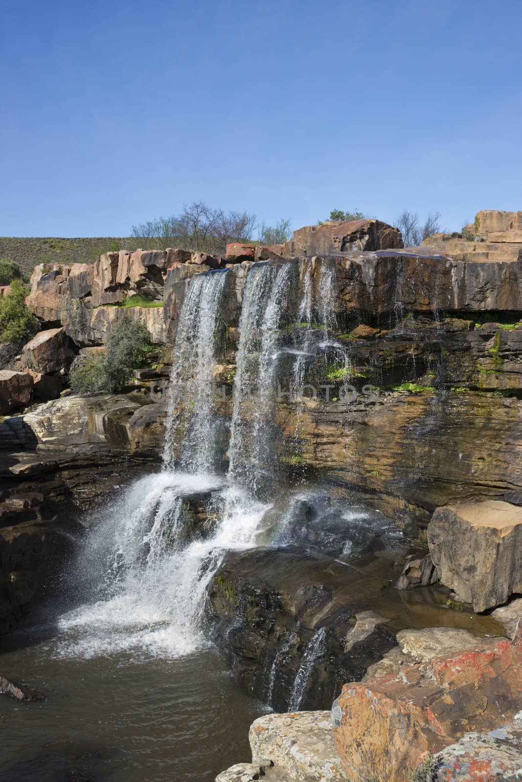 Nieuwoudtville waterfall on the Bokkeveld Plateau in South Africa