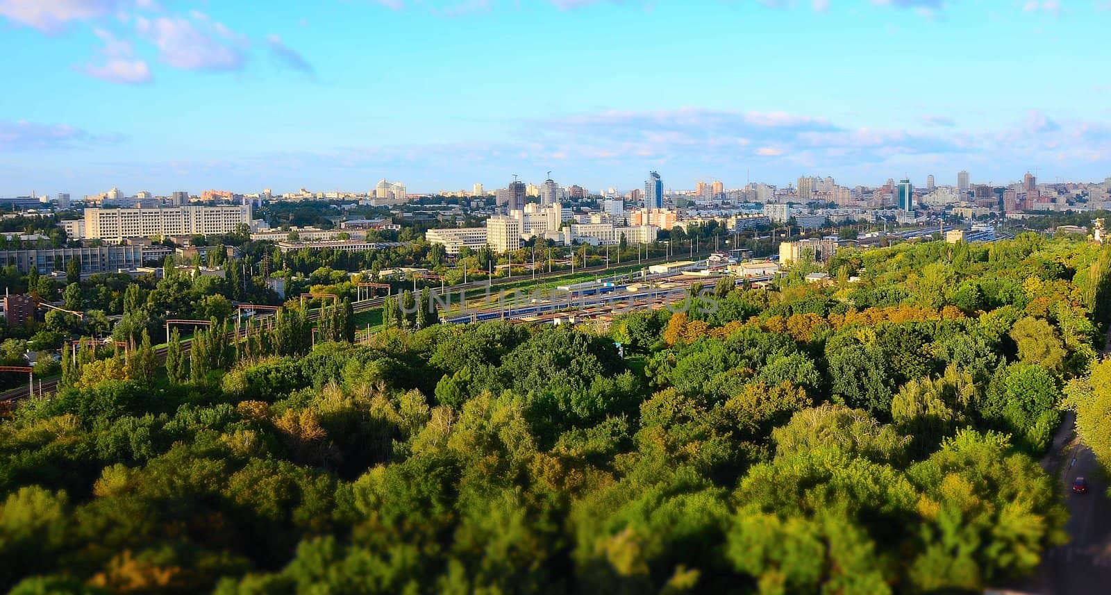 Kyiv city landscape at daytime, summer 2012, Ukraine