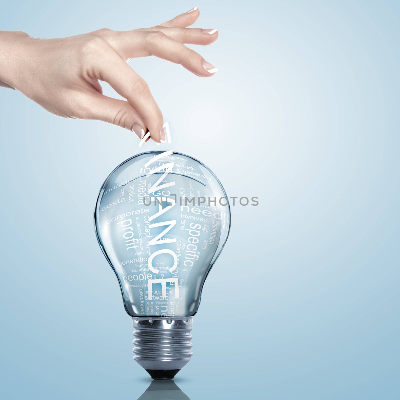 Business term and electric bulb by sergey_nivens