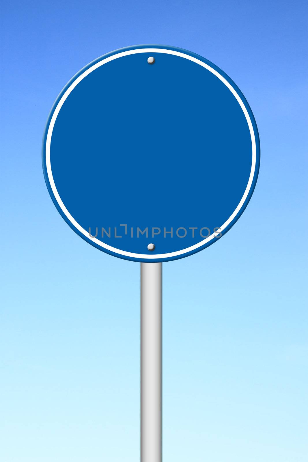 blank circle sign with blue sky