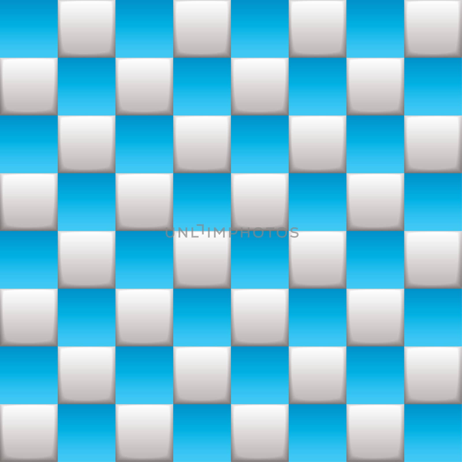 Blue and white squares on a seamless checkered background