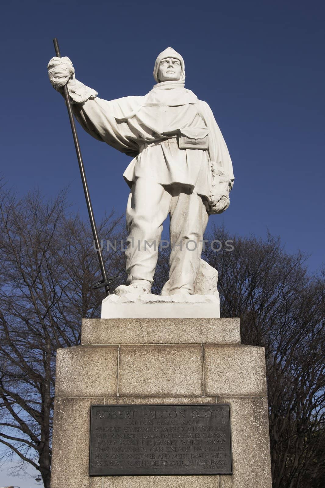 Statue to Robert Falcon Scott, the famous antarctic explorer, in Christchurch, New Zealand