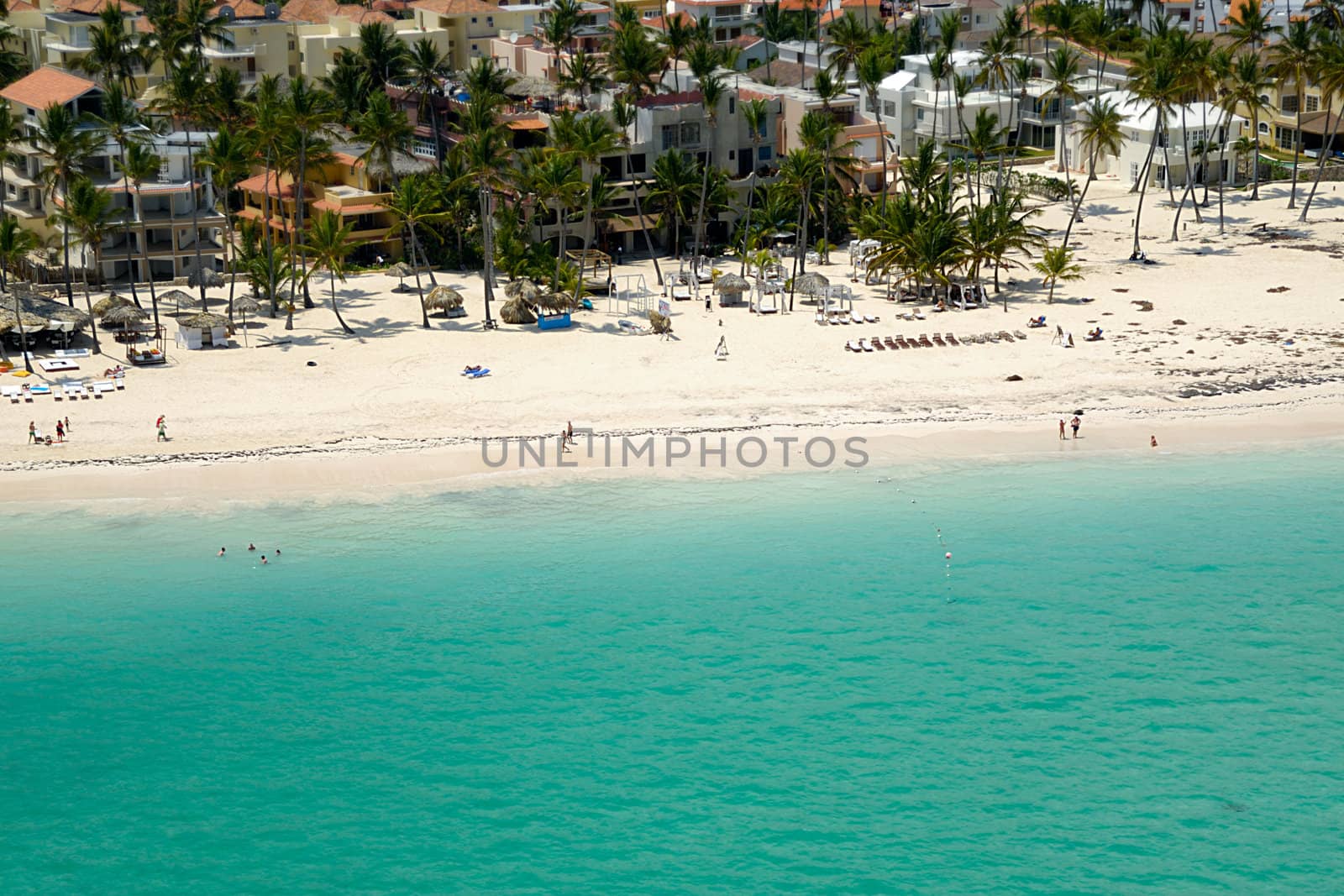 A beutiful beach in the caribbean. Taken form helicopter, Dominican Republic.