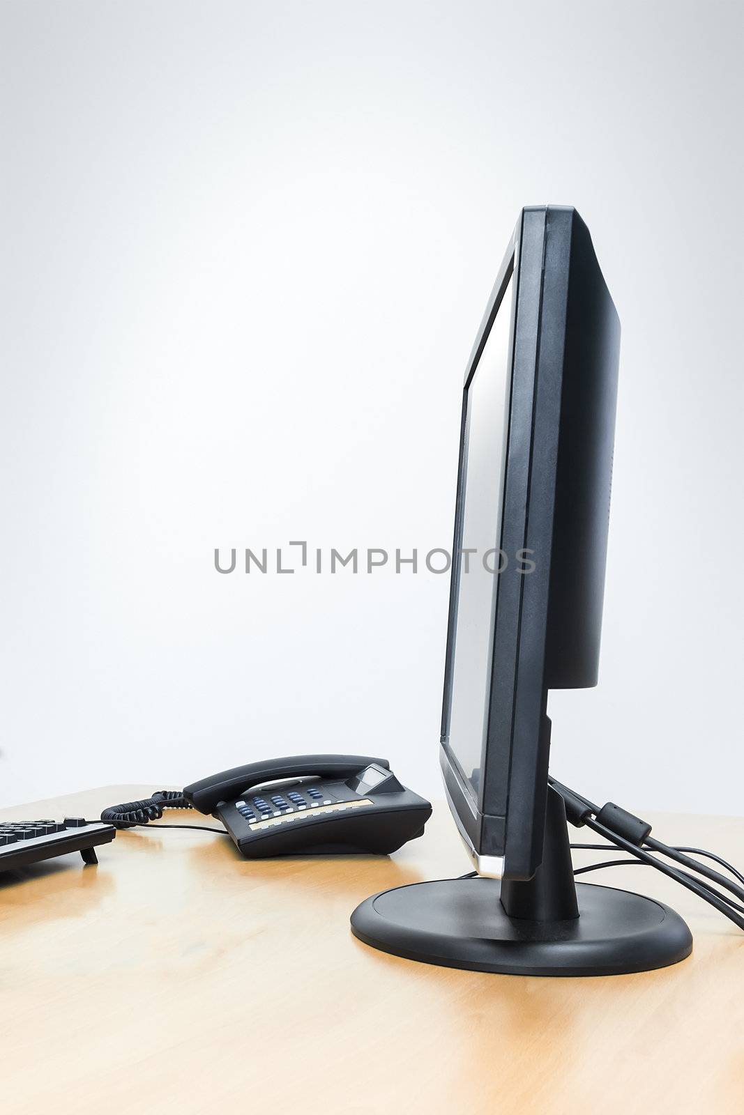 An image of a desktop with monitor background