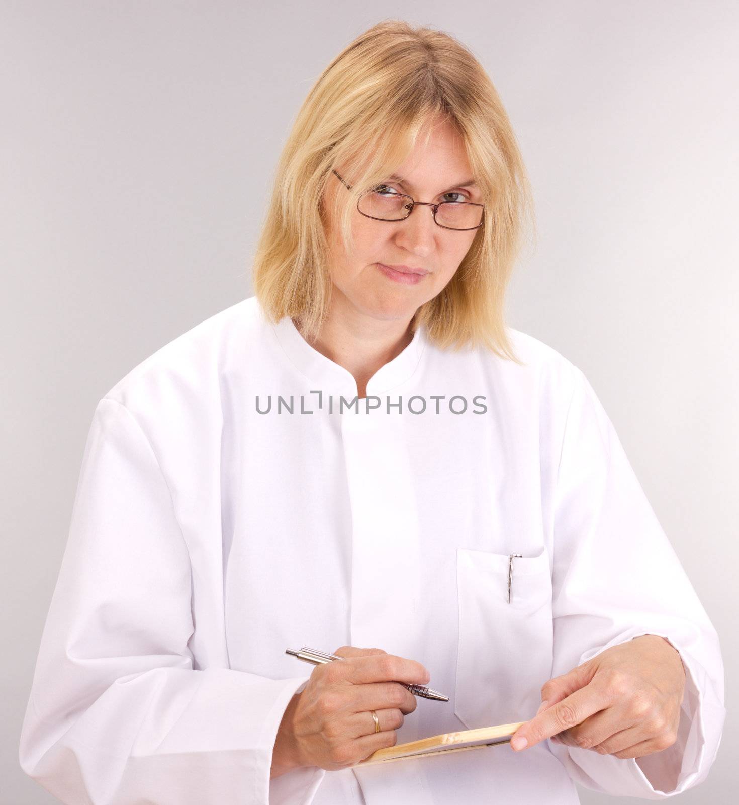 Medical doctor with blackboard 