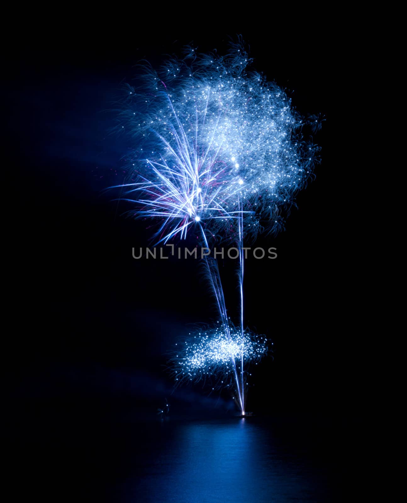 Firework on lake