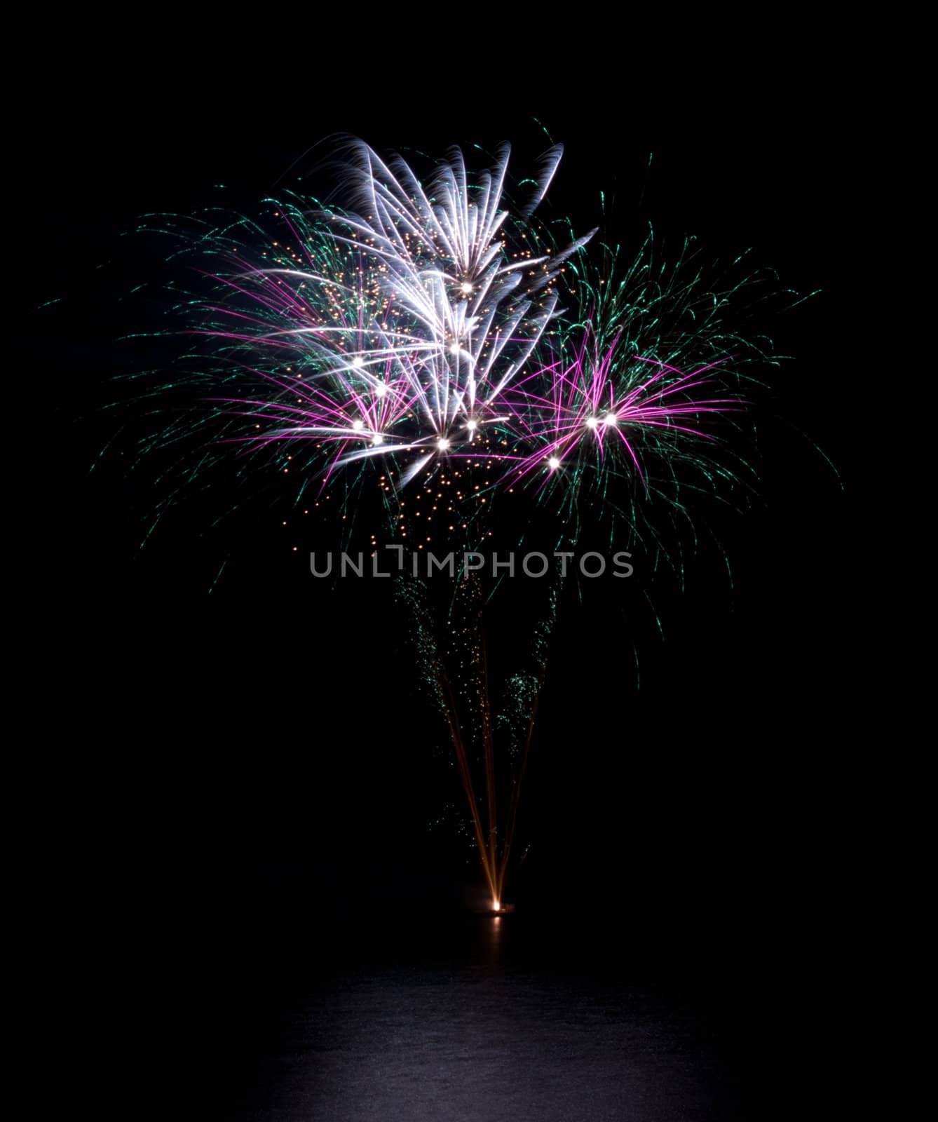 Firework on lake