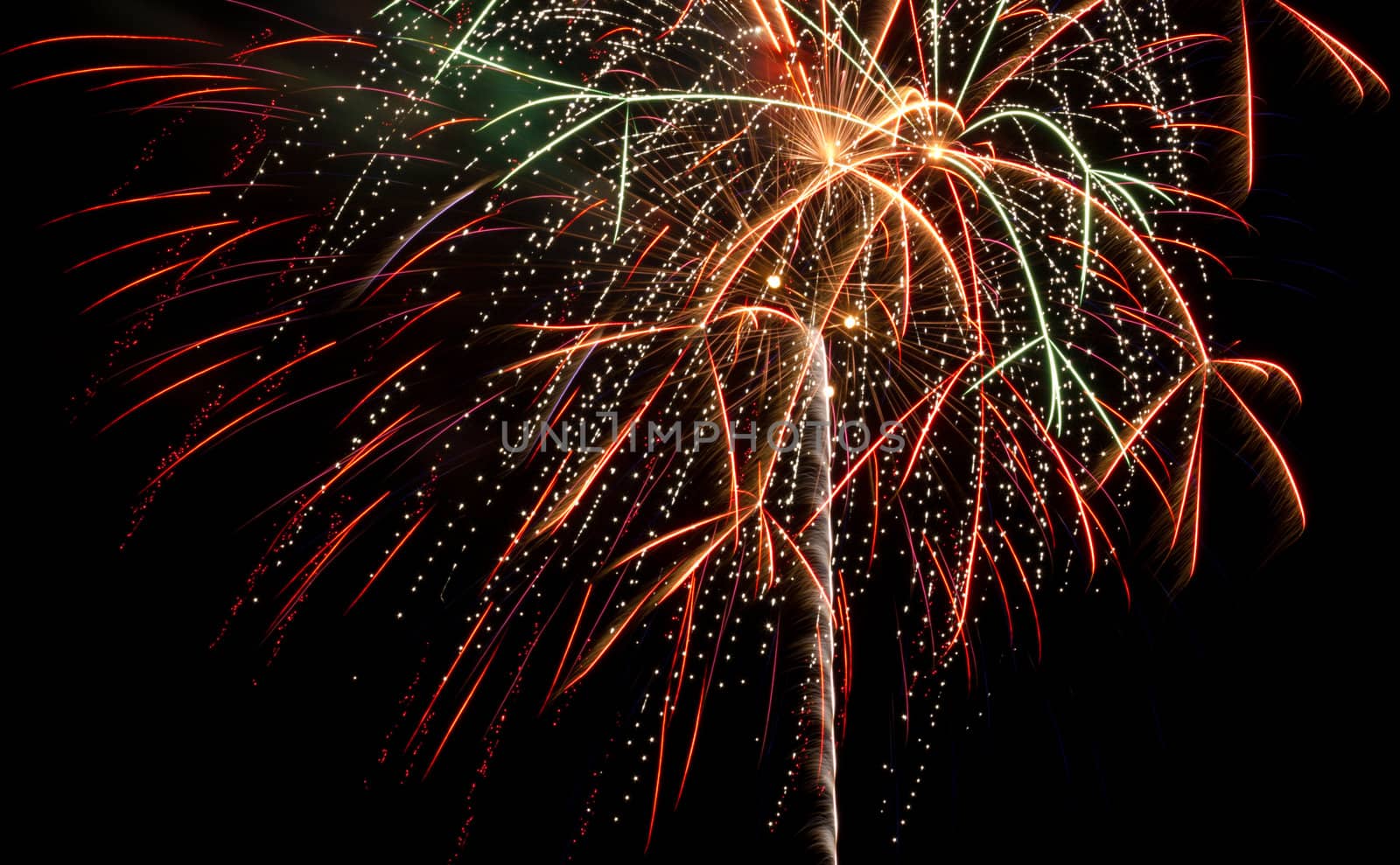 Firework on lake