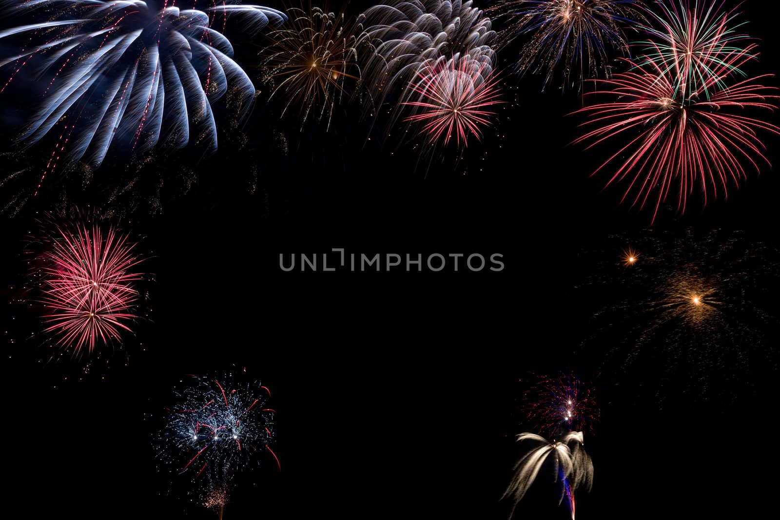 Beautiful firework with free space