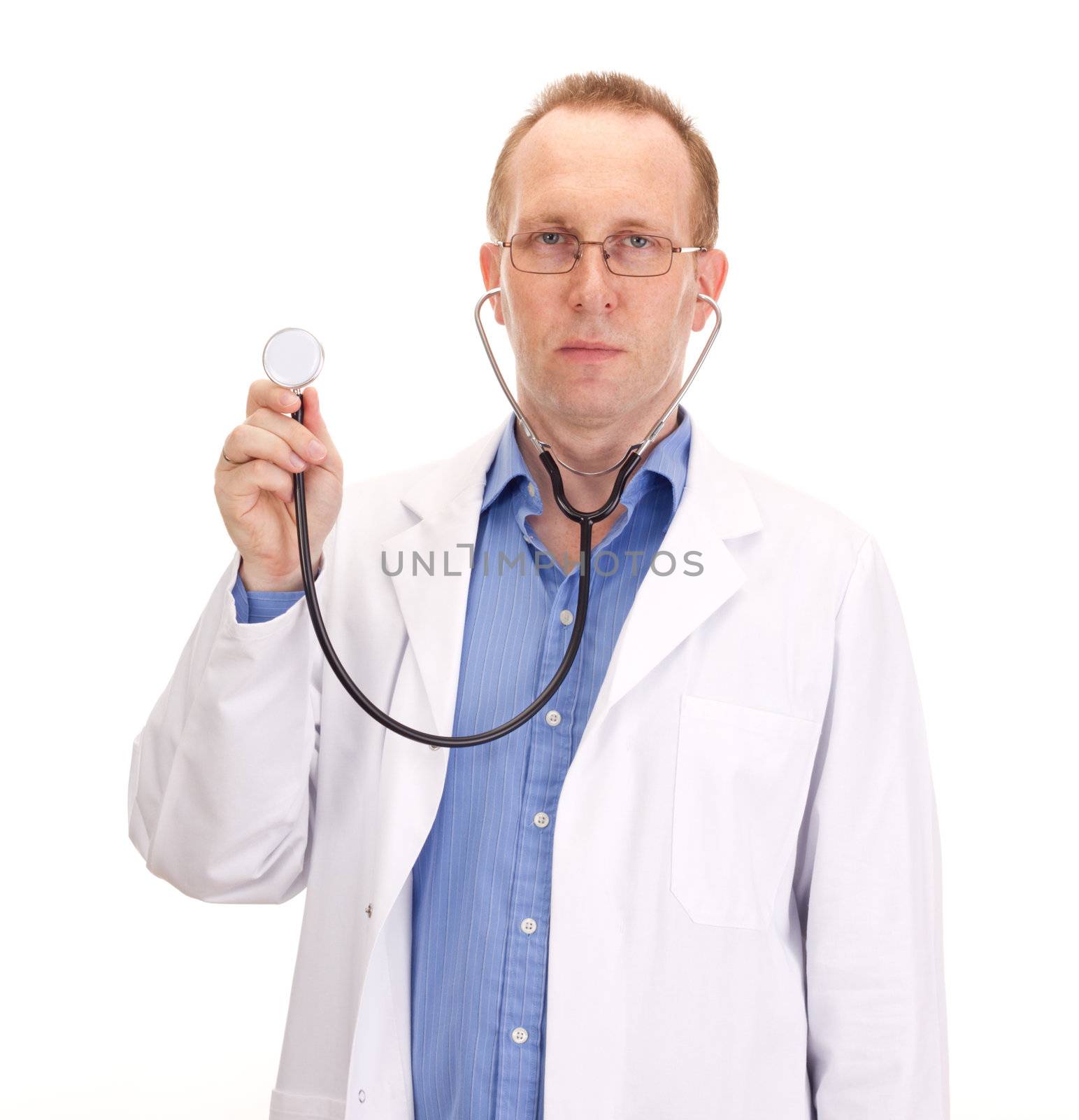 Medical doctor with stethoscope